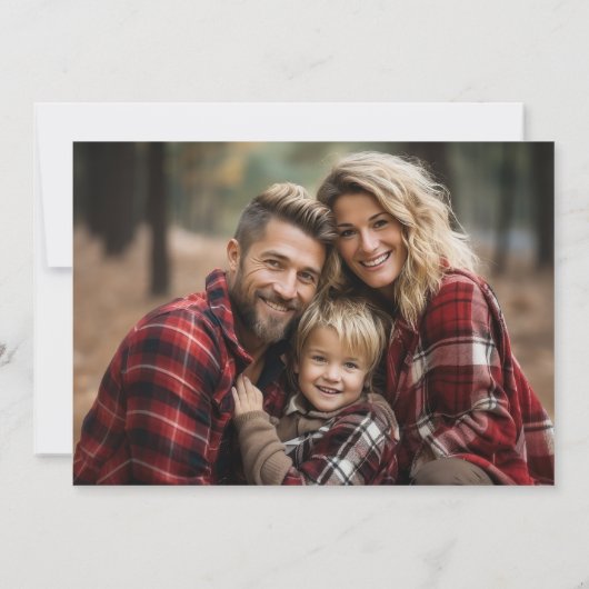 スリーピーハイランドカウフラットクリスマスフォトカード シーズンカード (裏面)