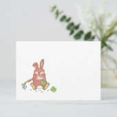 スリーピーバニー（うさぎ）　シンプル　フラット　多目的メッセージ／ サンキューカード (スタンド正面)