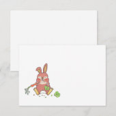 スリーピーバニー（うさぎ）　シンプル　フラット　多目的メッセージ／ サンキューカード (正面/裏面)