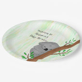 スリーピーパーソナライズされた・コアラBearをテーマにしたベビーシャワー ペーパープレート (アングル)