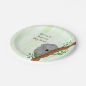 スリーピーパーソナライズされた・コアラBearをテーマにしたベビーシャワー ペーパープレート (アングル)