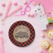 スリーピービーキューブランバージャックプレイドベビーシャワー ペーパープレート (パーティー)