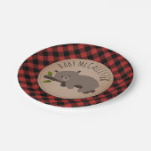 スリーピービーキューブランバージャックプレイドベビーシャワー ペーパープレート (アングル)