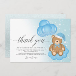 スリーピービーバルーンボーイベビーシャワーサンキューカード 招待状