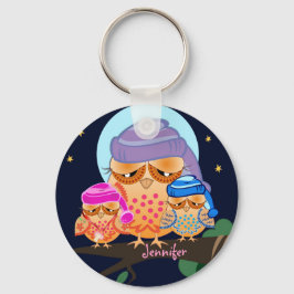 スリーピーフクロウファミリー名前をカスタムする キーホルダー