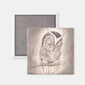 スリーピーフクロウ磁石 マグネット (正面/裏面)