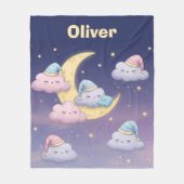 スリーピーフッフィーの雲オンドリーミーパステルスカイ フリースブランケット (正面)