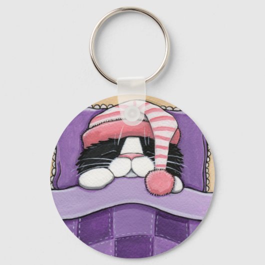 スリーピーヘッド – Cat Keychain キーホルダー (正面)