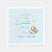 スリーピーベアオンザムーンスターズクラウドズ男の赤ちゃん スタンダードカクテルナプキン (正面)