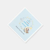 スリーピーベアオンザムーンスターズクラウドズ男の赤ちゃん スタンダードカクテルナプキン (角)