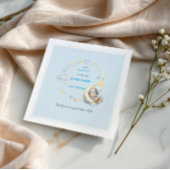 スリーピーベアオンザムーンスターズクラウドズ男の赤ちゃん スタンダードカクテルナプキン