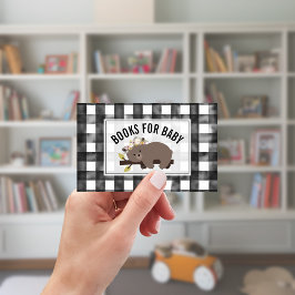 スリーピーベアカブギンガムベビーシャワーブックリクエスト エンクロージャーカード