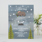 スリーピーベアカベビーシャワー6.5インチx 8.75インチ 招待状 (スタンド正面)