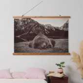 スリーピーベアマウンテンキャ素朴ビン 吊り下げ型タペストリー (寝室)