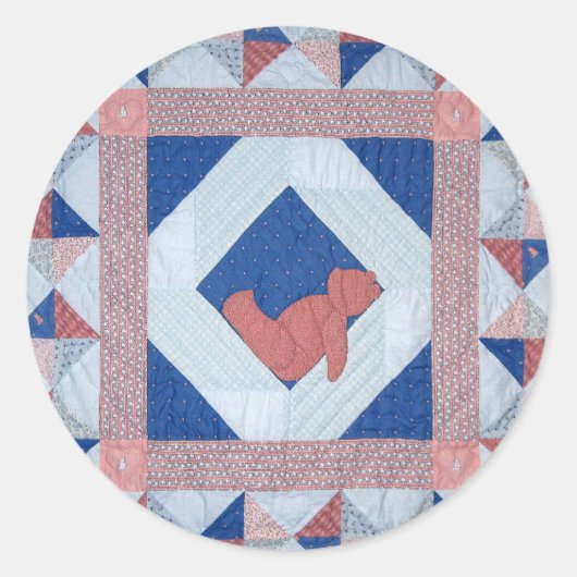 スリーピーベアラキルトシール! ラウンドシール (正面)