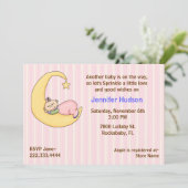 スリーピーベビーガールスプリンクルシャワー招待状 招待状 (スタンド正面)