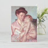 スリーピーベビーバイメアリーカッサット、ヴィンテージベビーシャワー 招待状 (スタンド正面)