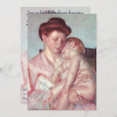 スリーピーベビーバイメアリーカッサット、ヴィンテージベビーシャワー 招待状 (正面/裏面)