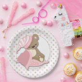 スリーピーベビーベアーガール ペーパープレート (パーティー)