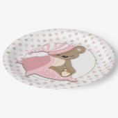スリーピーベビーベアーガール ペーパープレート (アングル)