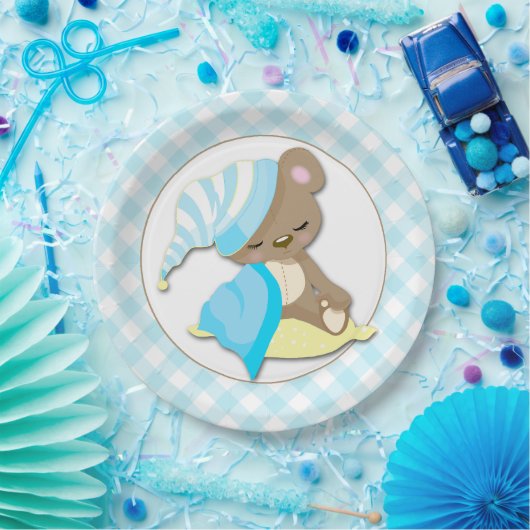 スリーピーベビーベアーボーイ ペーパープレート (パーティー)