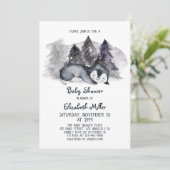 スリーピーペンギン男の赤ちゃんベビーシャワー 招待状 (スタンド正面)