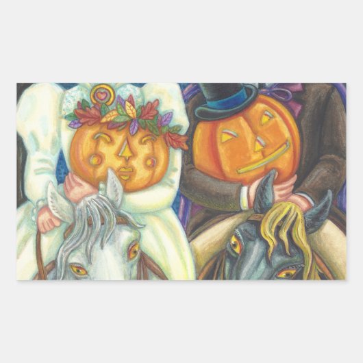 スリーピーホロー結婚ズのハロウィーンステッカーシートRec 長方形シール (正面)