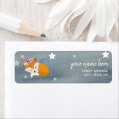 スリーピーボホキツネスターズウォーターカラーベビーシャワー ラベル (インサイチュ)