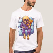 スリーピーボーンズ かわいい ふざけた 寝る時間のドクロ Tシャツ (正面)