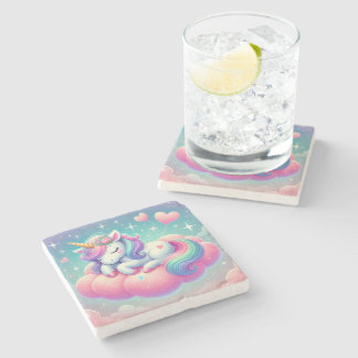 スリーピーユニコーンバレンタインデイギフト装飾用クッション ストーンコースター