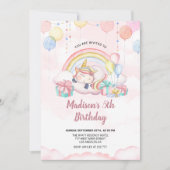 スリーピーユニコーン誕生日招待状 招待状 (正面)