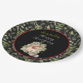 スリーピーラクーンカスタマイズ文字とカラー ペーパープレート (アングル)