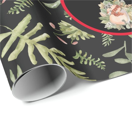 スリーピーラクーンカスタマイズ文字とカラー ラッピングペーパー (ロールコーナー)