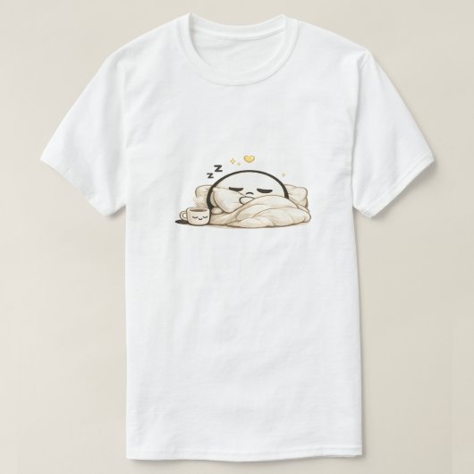 スリーピールニオのあったかモーニングコーヒー - かわいいカワイイ Tシャツ (デザイン正面)