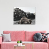 スリーピーレイジーベアキャビン素朴デコール キャンバスプリント (インサイチュ (リビング))