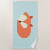 スリーピーレッドキツネ ビーチタオル (正面)