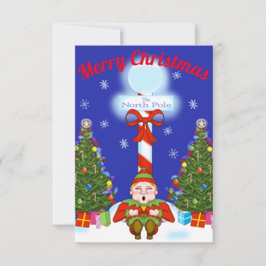 スリーピー小妖精や小人クリスマスパーティの招待状 招待状 (正面)