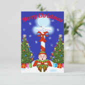 スリーピー小妖精や小人クリスマスパーティの招待状 招待状 (スタンド正面)