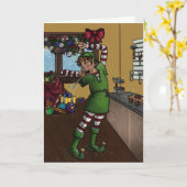 スリーピー小妖精や小人 カード (黄色い花)