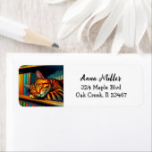 スリーピー漫画ブックスタイルキャットスリーピング ラベル (インサイチュ)