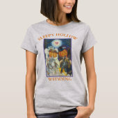 スリーピー結婚ホローのハロウィーン基本Tシャツグレー Tシャツ (正面)