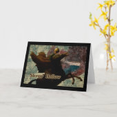 スリーピー・ホロウの首なし騎士がかぼちゃを持っている カード (黄色い花)