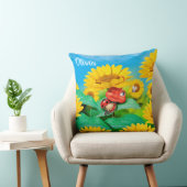 スリーピー·ラディバグ&ヒマワリ、カスタムスロークッション クッション (椅子)