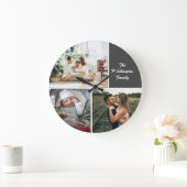 スリーフォトコラージュカスタム ラージ壁時計 (ホーム)