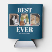 スリーフォト最高のパパエバー名前をカスタムするクーラーボックス 缶クーラー (正面)