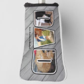 スリーフォト最高のパパエバー名前をカスタムするゴルフクラブヘッド ゴルフヘッドカバー (回転90)