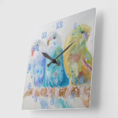 スリーブジーブッジーブッジェリガールルームクロック スクエア壁時計 (傾斜)