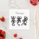 スリーブラックリザードサンダー_コーブサウスウエストスタイル スタンダードカクテルナプキン (インサイチュ)