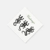 スリーブラックリザードサンダー_コーブサウスウエストスタイル スタンダードカクテルナプキン (角)