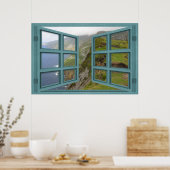 スリーブリーグクリフ6ペインオープンウィンドウポスター ポスター (キッチン)